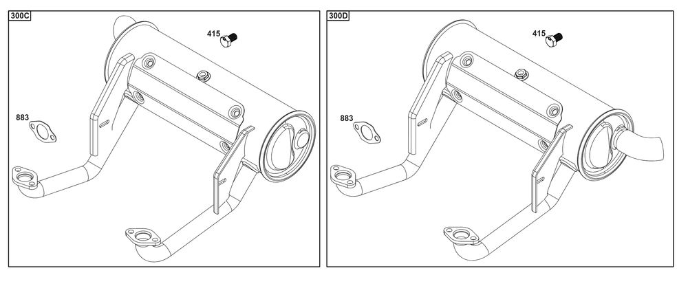 Engine Mounted Above Deck Mufflers Diagram and Parts List for 40,44&49  Briggs and Stratton Engine